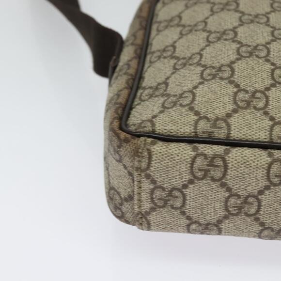 GUCCI GG Supreme Shoulder Bag Pvc Beige Silver - Picture 10 of 16